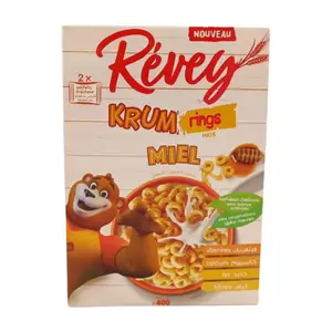 Céréales KRUM rings blé, maïs et avoine complet au miel 400g - REVEY