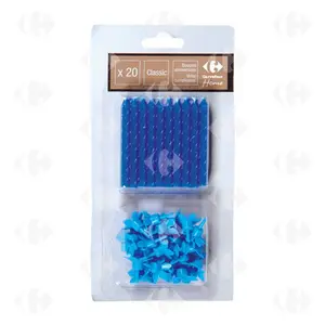 Bougies avec Bobèches Bleu - 20 pièces