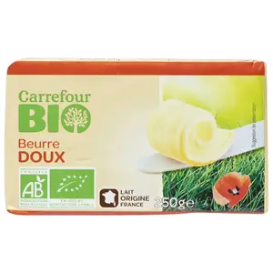 Beurre Doux Plaquette Carrefour Bio 250g