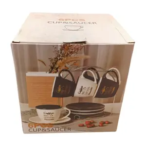 Service Tasse et Sous-tasse Bicouleur 6 pièces