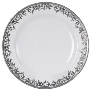 Assiette New Bone China Avec Fresque Argent 30 cm