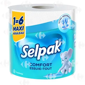 Essuie Tout Blanc Giga 2 plis Selpak 1 rouleau