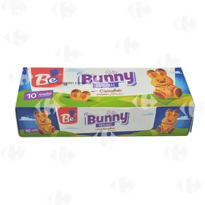 Be Bunny Pack de 10 Cakes Goût Vanille Fourrés Crème Cacao 250g