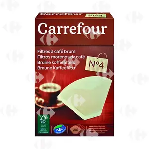 Filtre À Café Brun N4 Carrefour 80 unités