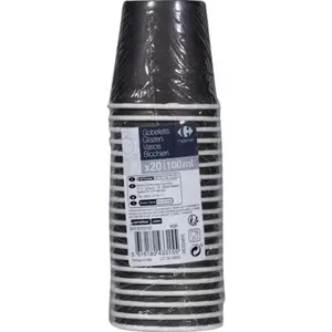 Pack Gobelets Carton Noir Carrefour 10cl 20 unités