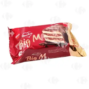 Génoise fourrée et enrobée au cacao Merendina Big M 57g - BIMO