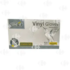 Gants Vinyl Blanc Sans Poudre Moyen Use It 100 Unités