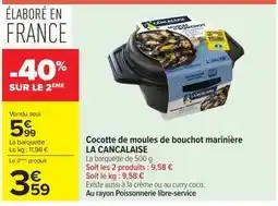 LA CANCALAISE Cocotte de moules de bouchot marinière