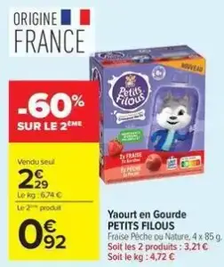 Petits filous - yaourt en gourde