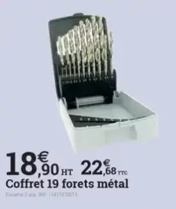 Coffret 19 forets métal