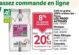Café en grains 100% arabica bio