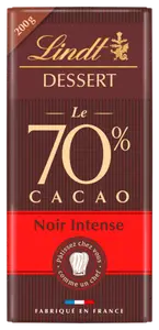 CHOCOLAT DESSERT 70% CACAO NOIR INTENSE LINDT