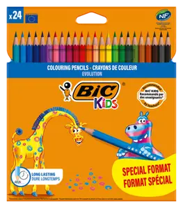 24 CRAYONS DE COULEUR BIC KIDS EVOLUTION