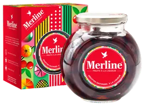 MERLINE FRUITS A LA LIQUEUR GRANDES DISTILLERIES PEUREUX 15°