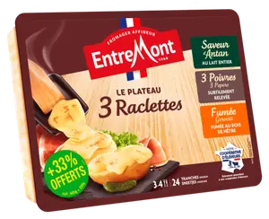 FROMAGE PASTEURISE RACLETTE 3 SAVEURS ENTREMONT