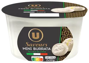 Mini Burrata au Lait de Vache Pasteurise U Saveurs