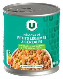 MELANGE DE LEGUMES ET CEREALES POIS CHICHES QUINOA BLANC PETITS POIS CAROTTES U