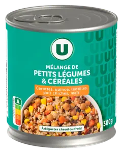MELANGE DE LEGUMES ET CEREALES CAROTTES QUINOA LENTILLES POIS CHICHES MAIS U