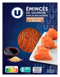 EMINCES DE SAUMON FUME SAVEUR SOJA ET SESAME U