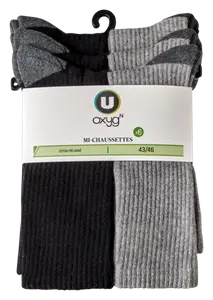 LOT DE 6 PAIRES DE MI-CHAUSSETTES DE SPORT HOMME