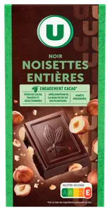 CHOCOLAT NOIR NOISETTES ENTIERES U