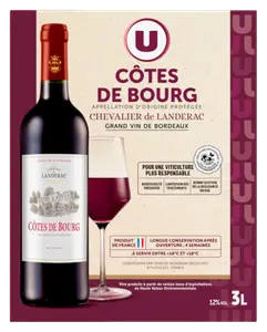 BORDEAUX AOP COTES DE BOURG ROUGE CHEVALIER DE LANDERAC U
