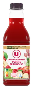 100% PUR JUS PRESSE POMME FRAMBOISE REFRIGERE U
