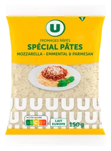 MELANGE DE FROMAGES RAPES AU LAIT PASTEURISE SPECIAL PÂTES U