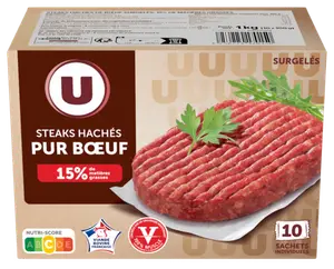 STEAKS HACHES PUR BOEUF SURGELES U