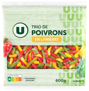 TRIO DE POIVRONS EN LANIERES SURGELES U