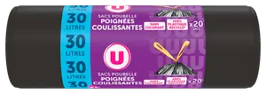 SAC POUBELLE 30L POIGNEES COULISSANTES U