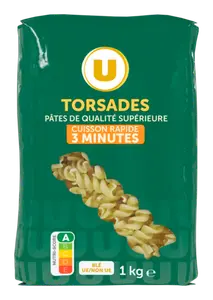 TORSADES DE QUALITE SUPERIEURE CUISSON RAPIDE U