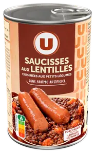 SAUCISSES AUX LENTILLES U