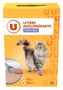 LITIERE MINERALE AGGLOMERANTE PARFUMEE POUR CHATS U