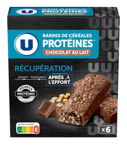 BARRES CEREALES PROTEINES CHOCOLAT AU LAIT U