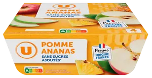 COMPOTES POMME ANANAS SANS SUCRES AJOUTES U
