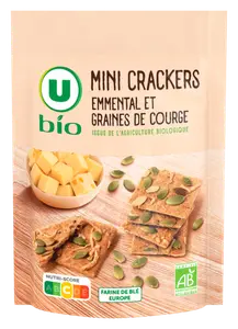 MINI CRACKERS EMMENTAL ET GRAINES DE COURGE U BIO