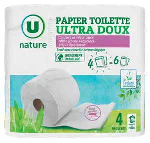 PAPIER TOILETTE ULTRA DOUX U NATURE