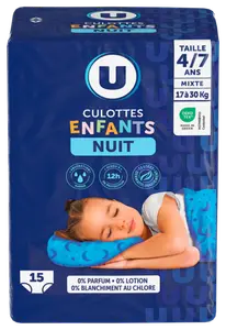 CULOTTES DE NUIT POUR ENFANTS 4-7 ANS U
