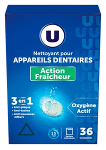 TABLETTES NETTOYANTES POUR APPAREIL DENTAIRE FRAICHEUR U