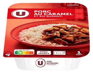 PORC CARAMEL ET RIZ SURGELE U
