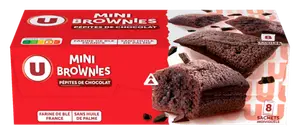 MINI BROWNIES PEPITES CHOCOLAT U