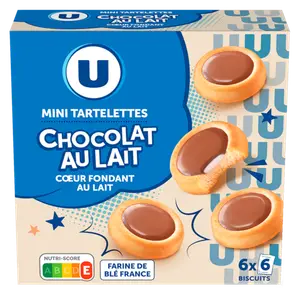 MINI TARTELETTE CHOCOLAT AU LAIT COEUR FONDANT U