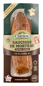 SAUCISSE DE MORTEAU A CUIRE EXTRA FUMEE EN TUYE IGP CLAVIERE