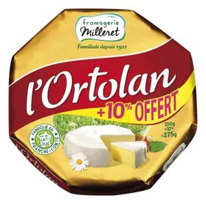 L'ortolan au Lait Pasteurise Fromagerie Milleret