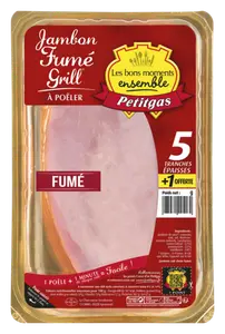 JAMBON FUME-GRILL OU COEUR DE BRAISE A POELER PETITGAS