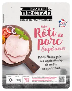 NOTRE ROTI DE PORC CUIT SUPERIEUR NATURE OU AUX HERBES TERRES DE BREIZH