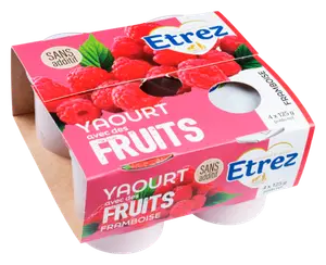 YAOURT BRASSE AVEC DES FRUITS AU LAIT ENTIER ETREZ