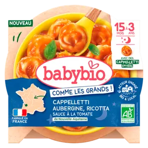 CAPELLETTI AUBERGINE RICOTTA ET SAUCE TOMATE BABYBIO