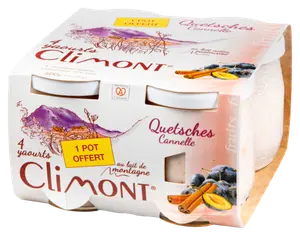 YAOURTS AUX FRUITS AU LAIT ENTIER DE MONTAGNE CLIMONT
